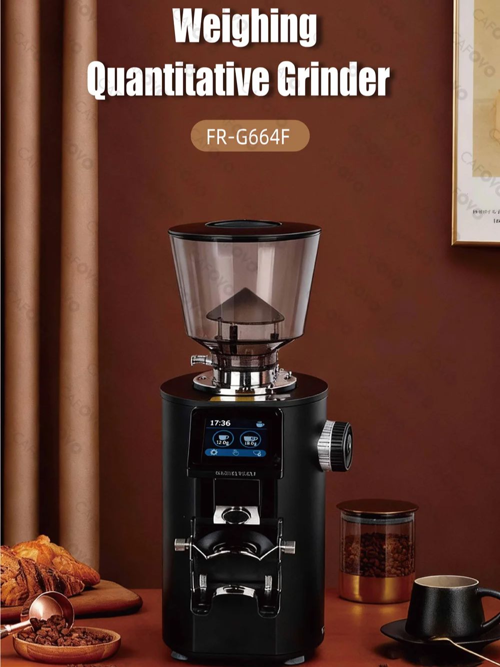 Coffee Grinder Burr Flat - Profesjonalny młynek do kawy CAFOVO G664F