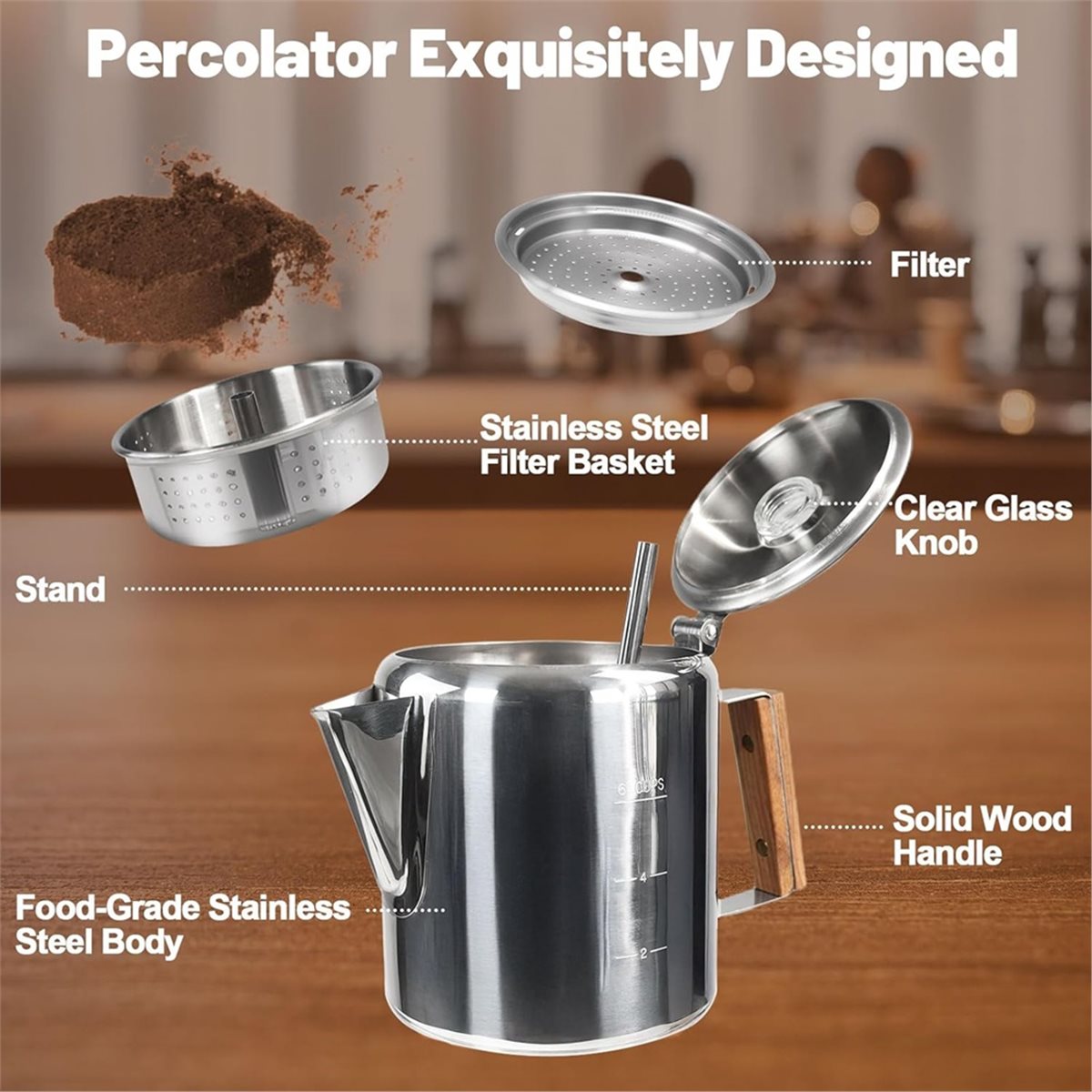 Coffee Equipment For Camping - Perkolator na 6 filiżanek, dzbanek do