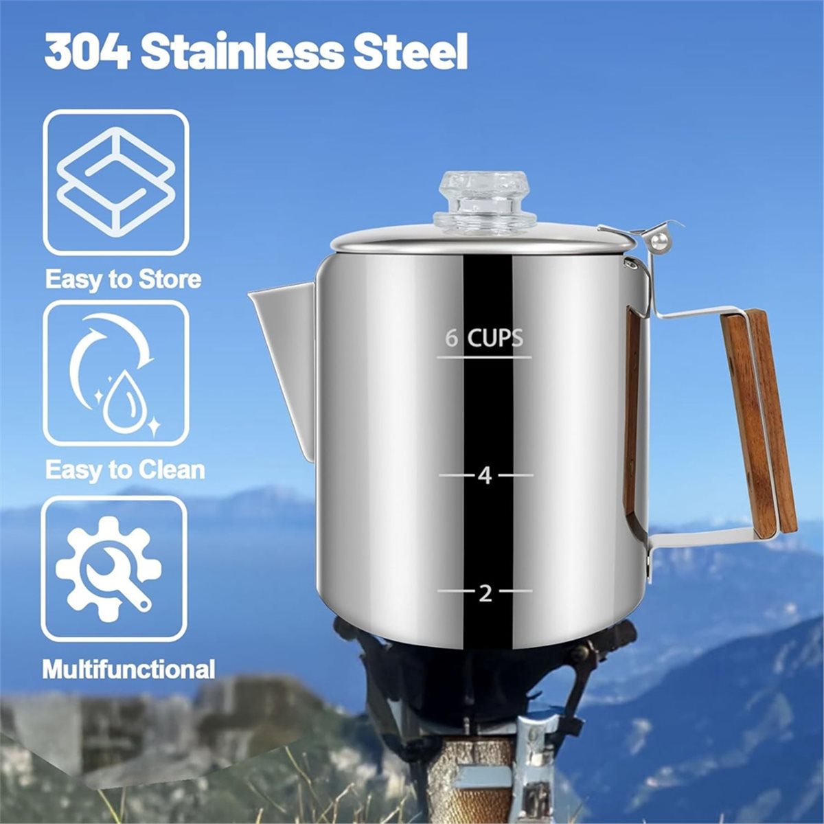 Perkolator na 6 filiżanek, dzb – Coffee Equipment For Camping recenzja i cena